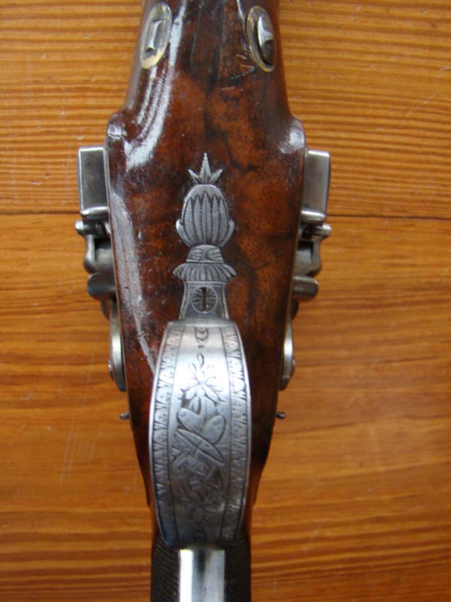 A fine pair of Double Barreled English Flintlock Coach Pistols by James Wilkinson, London, circa 1810, Gunmaker to His Majesty King George III. — image 6